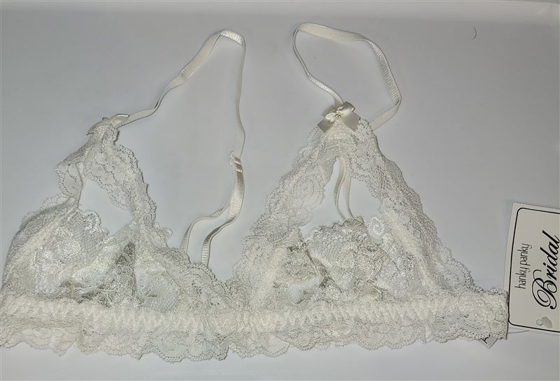 NEW Hanky Panky M Bridal Peek A Boo Bralette Ivory #99074