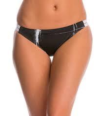 NWT Nautica L Greenwich Graphic Retro Bikini Bottom Black White 99078