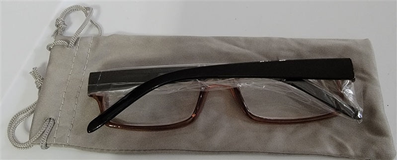 CessBlue Brown Rectangle Blue Light 1.0 Reading Nerd Glasses Readers 99132