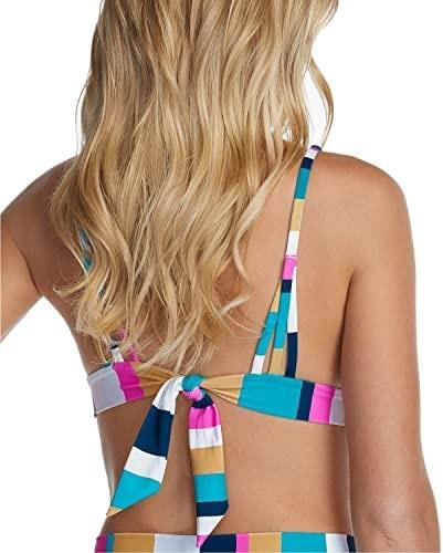 NWT Raisins SM Striped Halter Swim Top Separates 99175