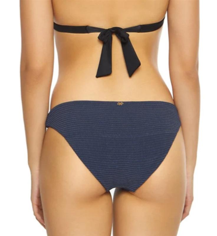 NWT Pilyq Poseidon M Navy Smocked Full Bikini Swim Bottom #99297