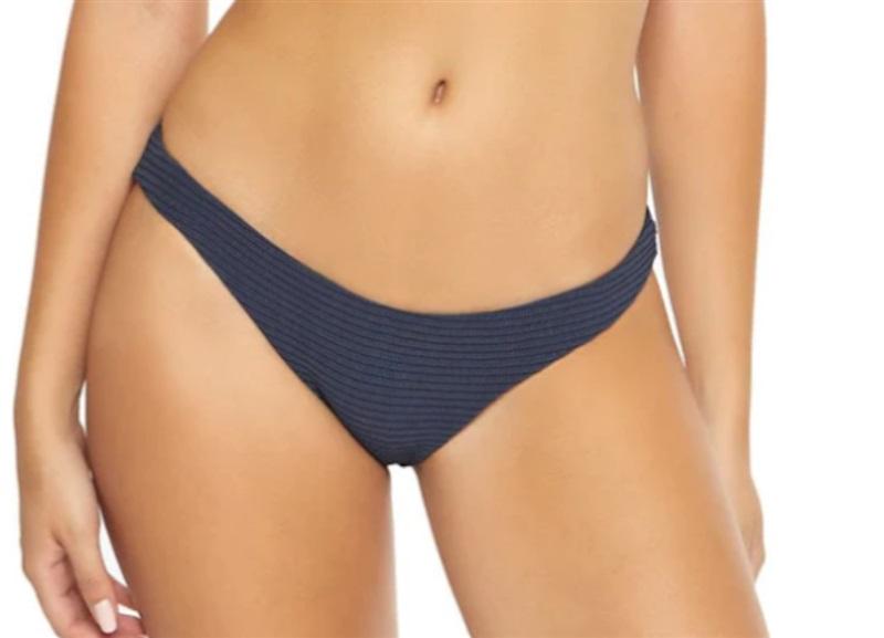NWT Pilyq Poseidon M Navy Smocked Full Bikini Swim Bottom #99297