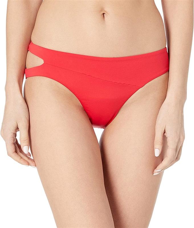 NWOT Volcom Simply Seamless XL Solid Red Double Strap Bikini Swim Bottom #99312
