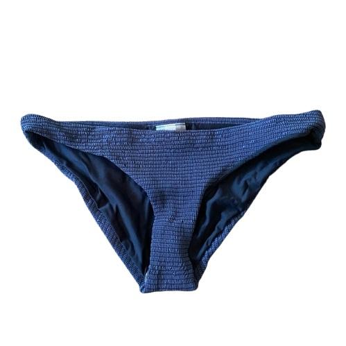 NWT Pilyq Poseidon M Navy Smocked Full Bikini Swim Bottom #99404
