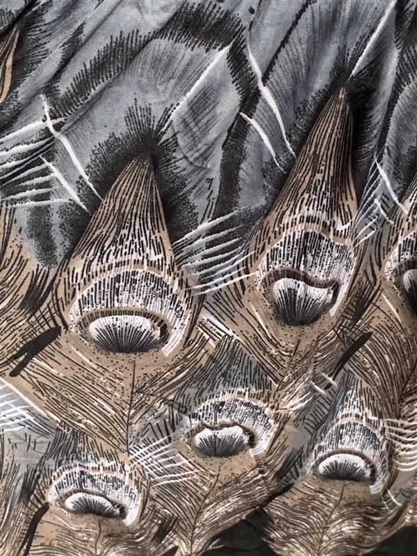 NWT Sibeijiao Reversible Lace Gray Black Sundress Peacock Print XL