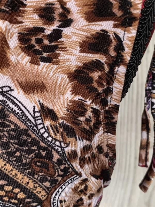NWT V-Neck Wild Roses Cheetah Purple Rose Stretch Maxi Dress Sundress M #20