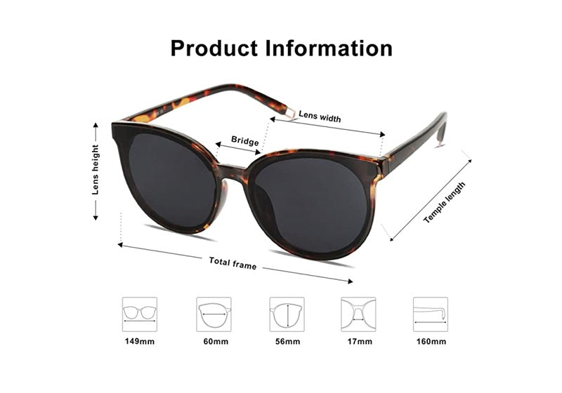 SOJOS Fashion Round Over Sized Tortoise Sunglasses UV400 86885