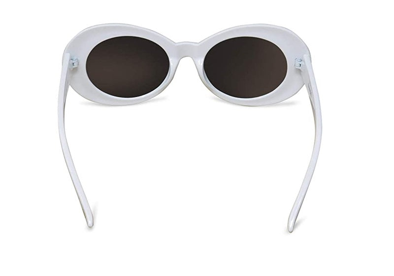 NWT Foster Grant Beach Blast Retro Round Smoke Sunglasses White UV400 87219