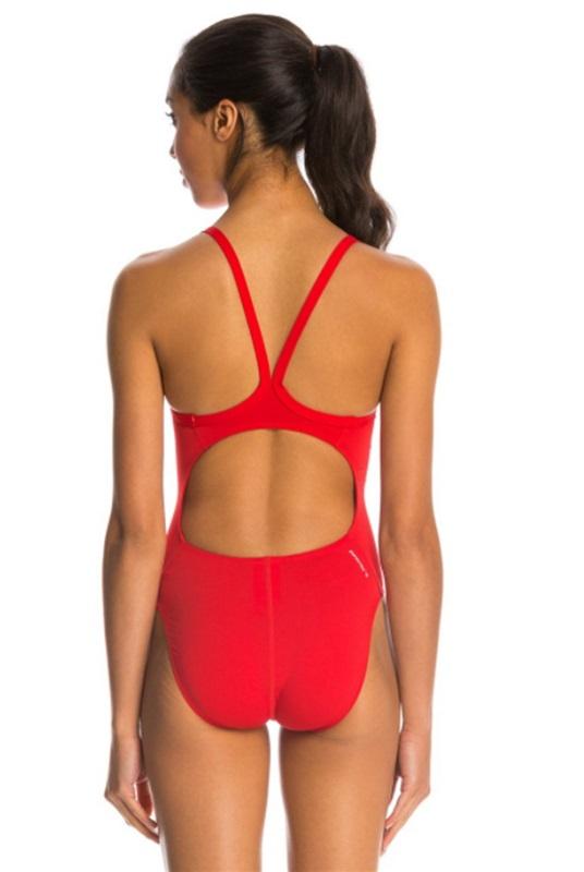NWT Adidas Infinitex Solids Vortex Back One Pc Swimsuit AWX8611 sz 28 Red 81446