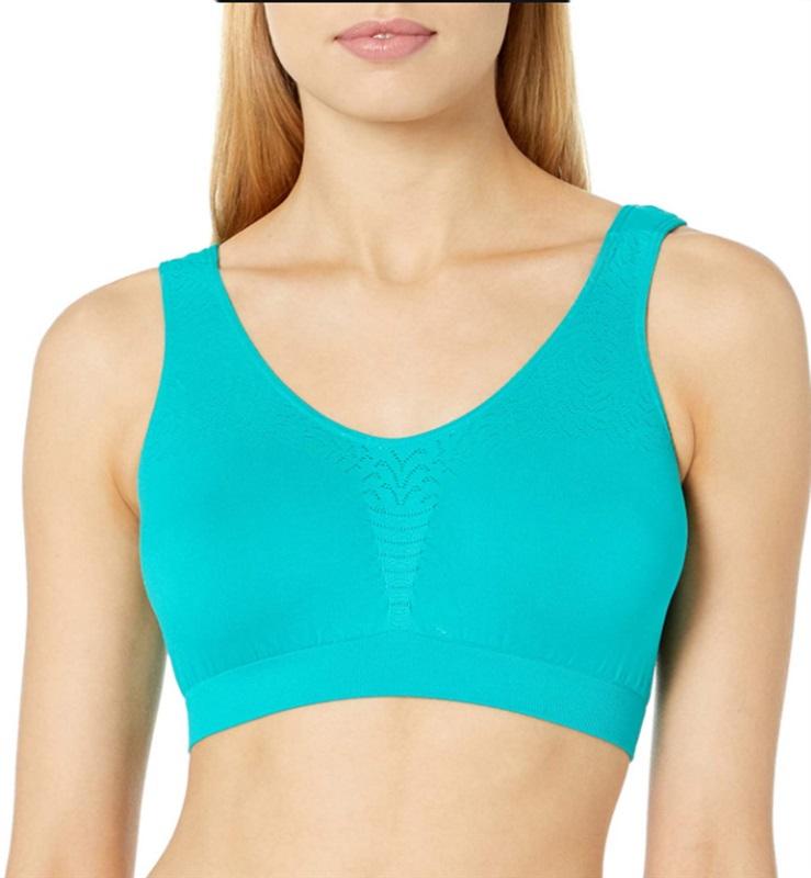 NWT Bali Comfort Revolution Seamless Crop Top 103J Teal XL 79507