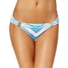 NWT Bar iii Ombre Scarf L 8MBGK93M Hardware Blue Striped Bikini Swim Bottom89865