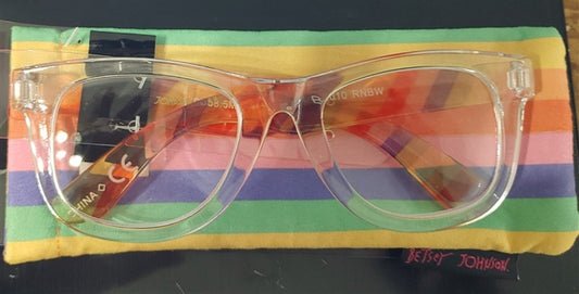 Betsey Johnson Clear Frame Pride Thick Frame Reading Nerd Glass Readers 2.0 81813