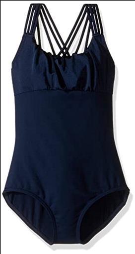 NWOt CAPEZIO XL Harmony Leotard with Striking Back 10812C Blue #81273