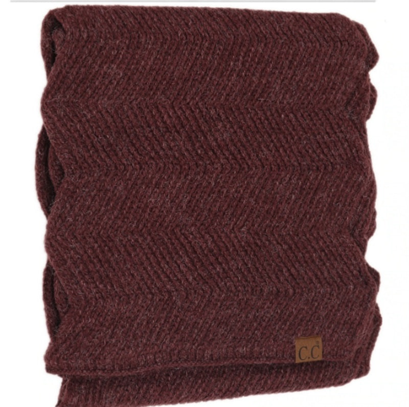 New C.C. Chevron Knit Berry Scarf 86X11 91771