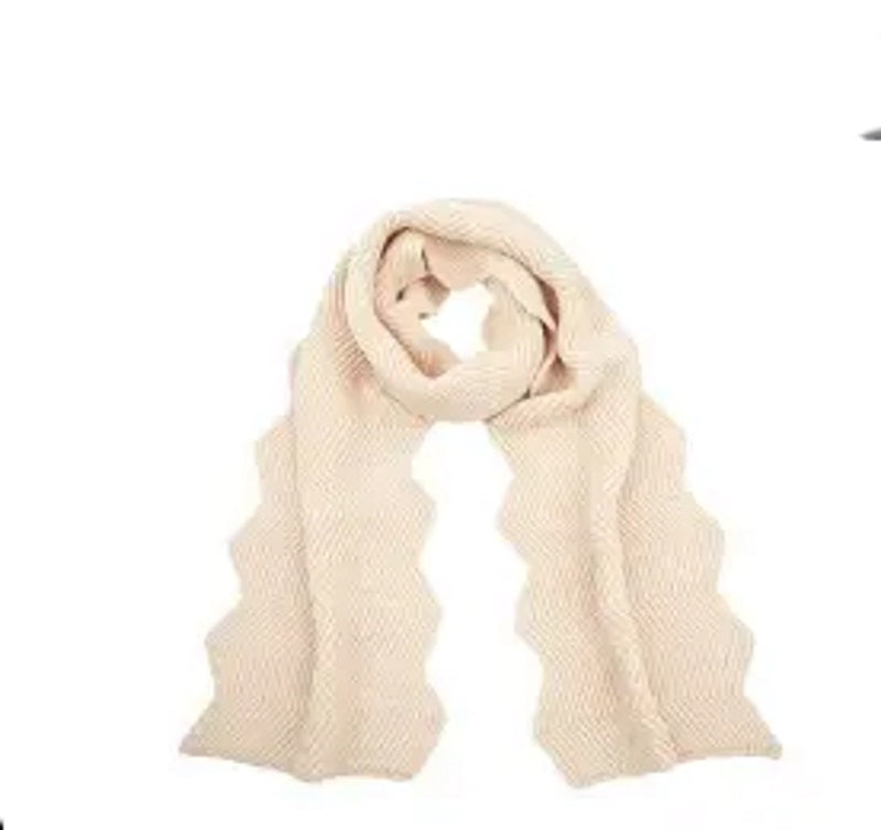 New C.C. Chevron Knit Ivory Scarf 86X11 91775