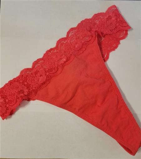 NEW Cosabella Plus SM Hannah Lace & Cotton Thong Underwear 1pr Melon #86192