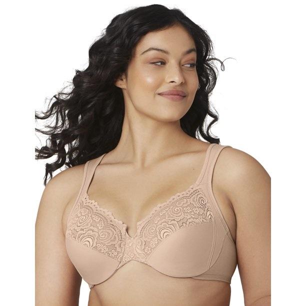 NWOT Glamorise 46DD Elegance Comfort Straps Wonderwire Bra 1240 Black #83581