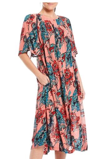 NEW Go Softly Patio Dress Kaftan Pink S Peacock #77110