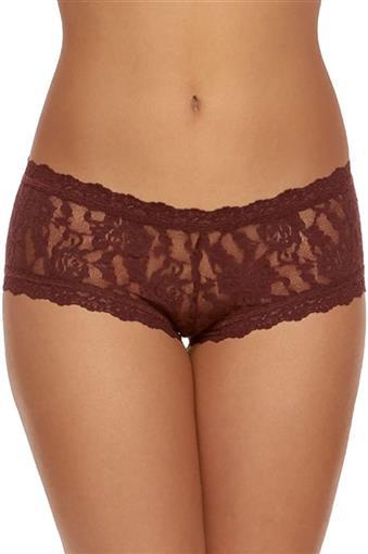 NEW Hanky Panky Signature Lace Boyshort Panties 4812 Brown LG 84769
