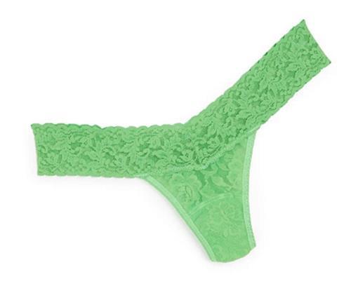 NEW Hanky Panky 5pr Green Signature Lace Low Rise Thong Underwear 82225