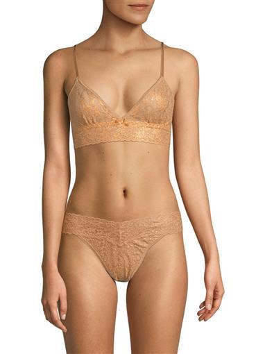 NEW Hanky Panky Signature Lace Triangle Bralette Stardust Gold Small #83576