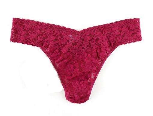 NEW Hanky Panky 1pr Signature Lace Low Rise Thong Underwear Cranberry 81323