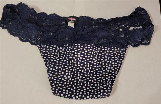 NEW Cosabella Plus 3X Hanna Lace & Cotton Thong Underwear 1pr Blue #84799