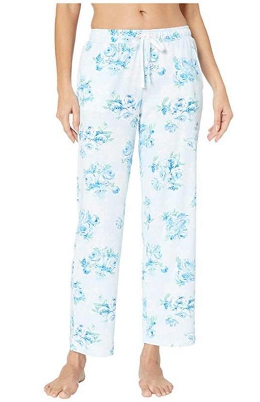 New Karen Neuburger Marie Antoinette Floral Blue Rose Pajamas XL #76794