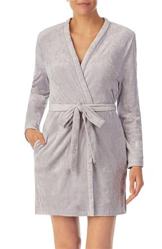 NEW Kate Spade 1x/2x Pattern Short Robe In Silver Grey 92349