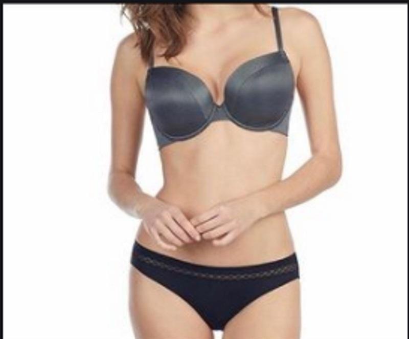 NEW Le Mystere 34DD/E Safari Plunge T-Shirt Bra 9978 Gray Silver #76623