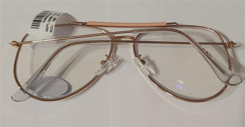 Marvy Aviator Frame Gold Wire Glasses Nerd Blue Light Readers 0.00 82338