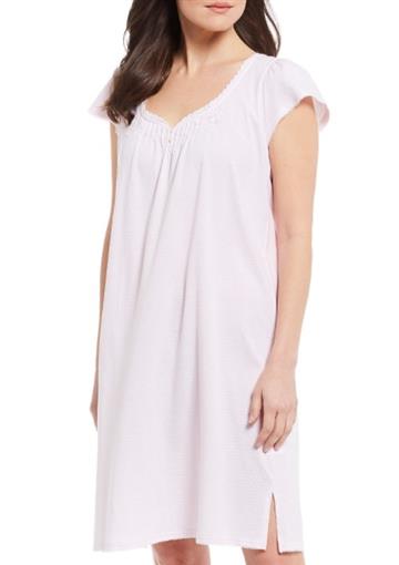 NWt Miss Elaine Petite Small 206439 Silky Knit Short Sleep Gown Blue #77619
