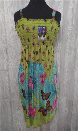 NWT Summer Butterflies Spring Green Gathered Bust Stretch Midi Dress XL #16