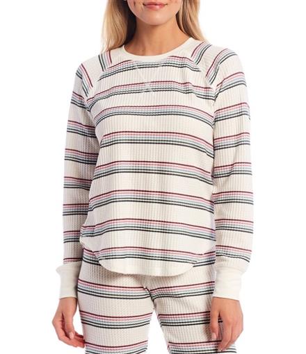 New PJ Salvage Ski Jammie Striped Brushed Thermal Sleep Top