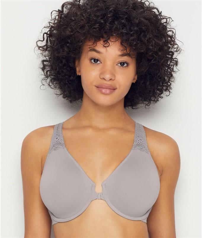 NEW Wacoal 36B Soft Embrace Lace Detail Front-Close Bra 851311 Gray #76658