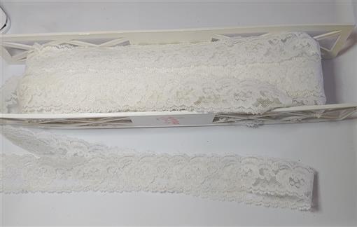 Vintage 22yds White Floral Flat Lace Trim 1" Wide 81245