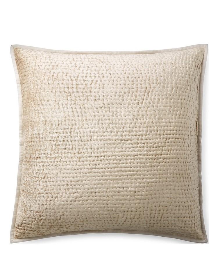 NWT Ralph Lauren Dover Street Norris Velvet Euro Pillow Sham Pearl Gray #86924