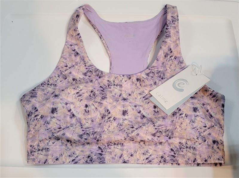 NWT Calme Endurance Sports Bra Sz L Cosmic Purple 100029