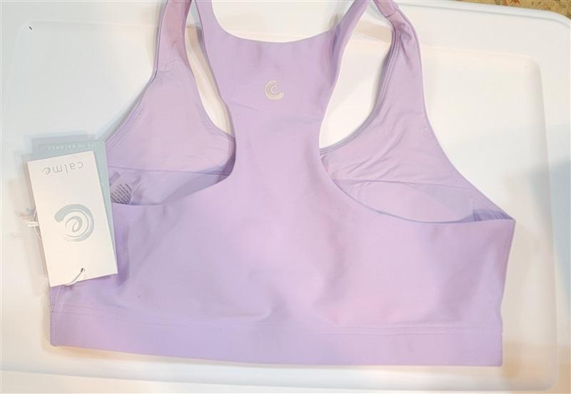 NWT Calme Yoga Endurance Sports Bra Sz L Purple 100033