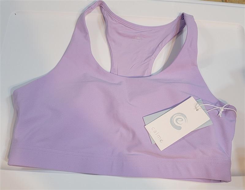 NWT Calme Yoga Endurance Sports Bra Sz L Purple 100033