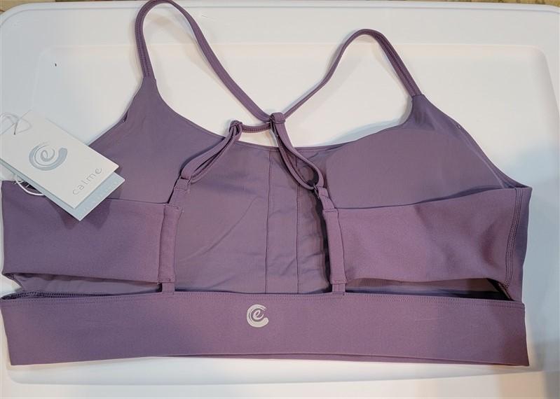 NWT Calme XL Cutout Yoga Sports Bra Purple 100036