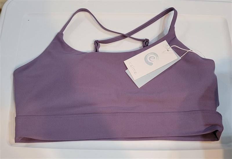 NWT Calme XL Cutout Yoga Sports Bra Purple 100036