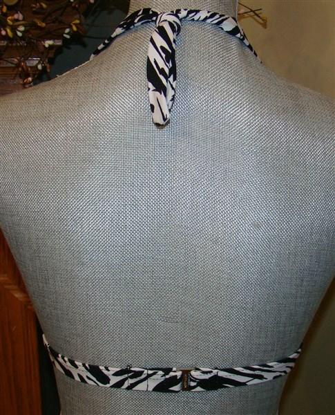 NWT BCBG Max Azria Panama Halter Bikini Top & Bottom Sz S Black White 100056