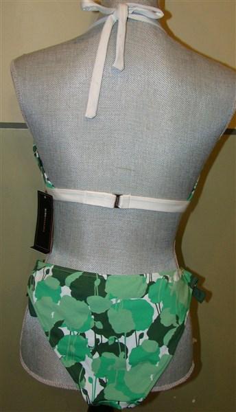 NWT BCBG Max Azria L Bikini Bandeau Halter Top & Bottom Green Opal 100069
