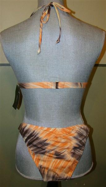 NEW BCBG Max Azria M Bikini Hawaiian Tye Dye Halter Top Bottom Orange 100100