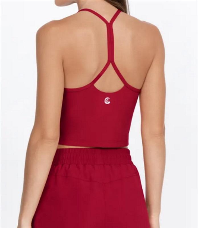 NWOT Calme L Endurance Cross Back Cami Burgundy 100108