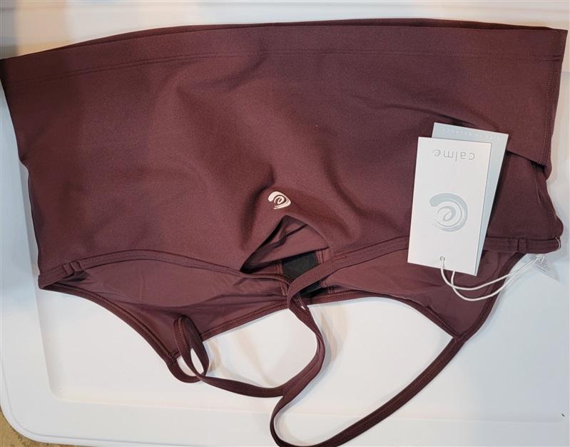 NWOT Calme L Endurance Cross Back Cami Burgundy 100108