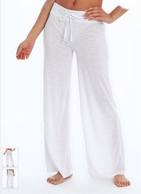 NWT Balance Collection XL White Wide-Leg Eyelet Cover-Up Pants 100111