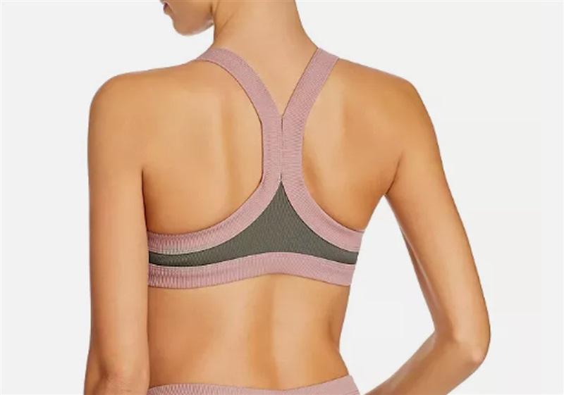 NWT Dolce Vita Color Block M Racerback Ribbed Banded Bikini Swim Top #100142