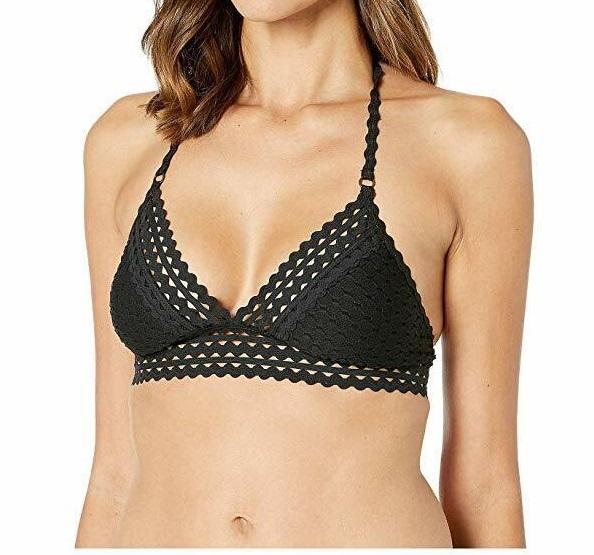 NWT Robin Piccone Chira XS Black Triangle Bikini Swim Top #100155